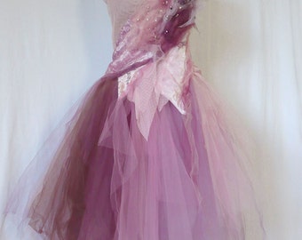 Fairy Tulle Wedding Dress: Pink Beaded Bridal Gown