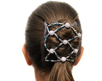 Fine Hair Clip that made for women with shoulder length, thin or fine type pf hair, Decorative Hair combs that won't slide out,Emerald Color
