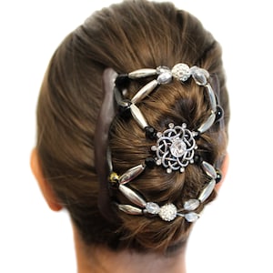 4 Fasce Capelli Con Pettine E Clip Antiscivolo – Doppia Frangia, Accessori Per Acconciature, Nero E Marrone - copertina