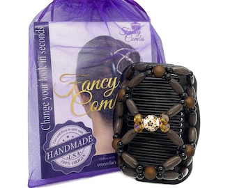 Handmade Beaded Hair Comb, Double Magic Styling Tool, Updo Bun Maker