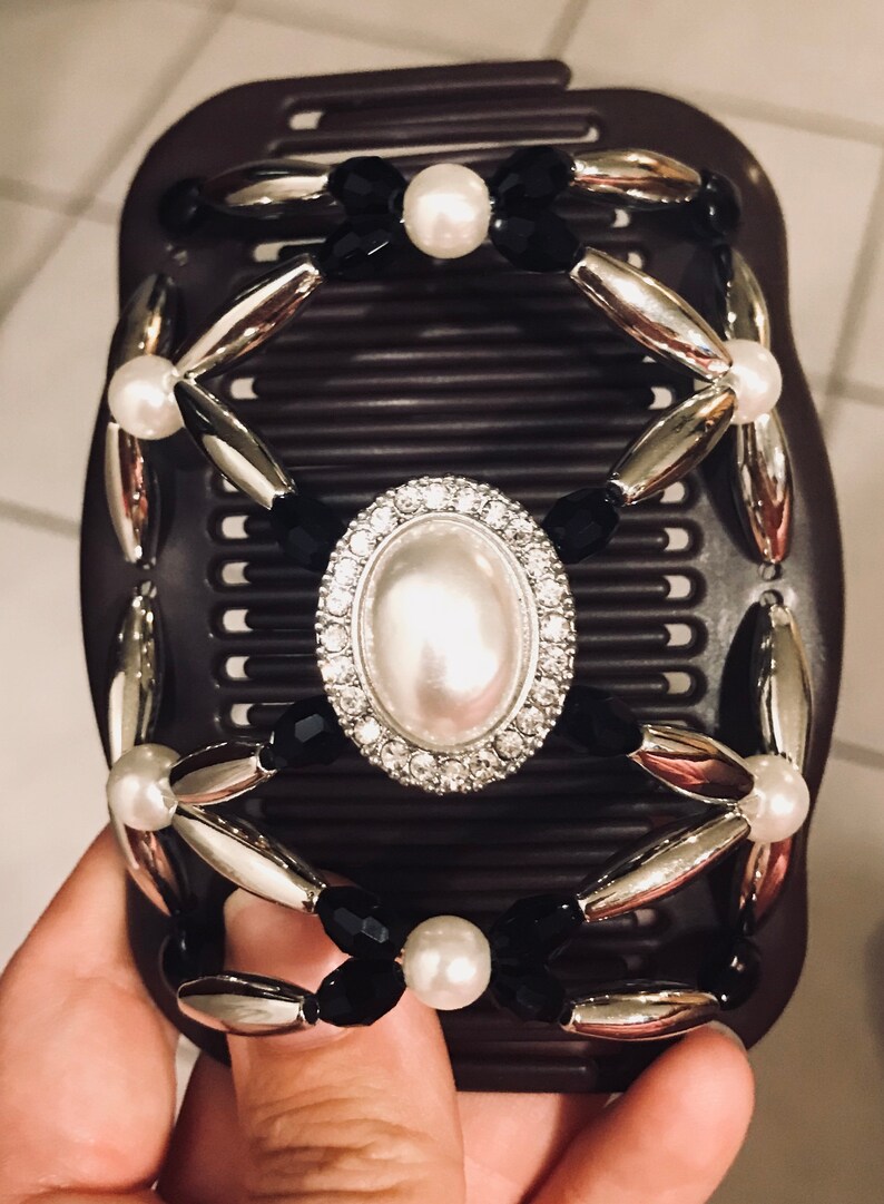 Custom Order Rhinestone Large Pearl Fancy Comb