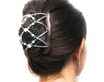 Fermaglio per capelli magico, colore verde smeraldo, capelli dallo stile di classe, accessorio per capelli di tutti i giorni, tenere qualsiasi tipo di capelli, molletta, doppio pettine