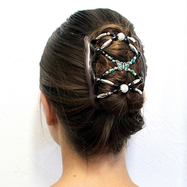 Clip a pettine doppio elastico Butterfly Magic per tipi di capelli spessi, sottili, lunghi e corti, accessori per capelli per ogni occasione.