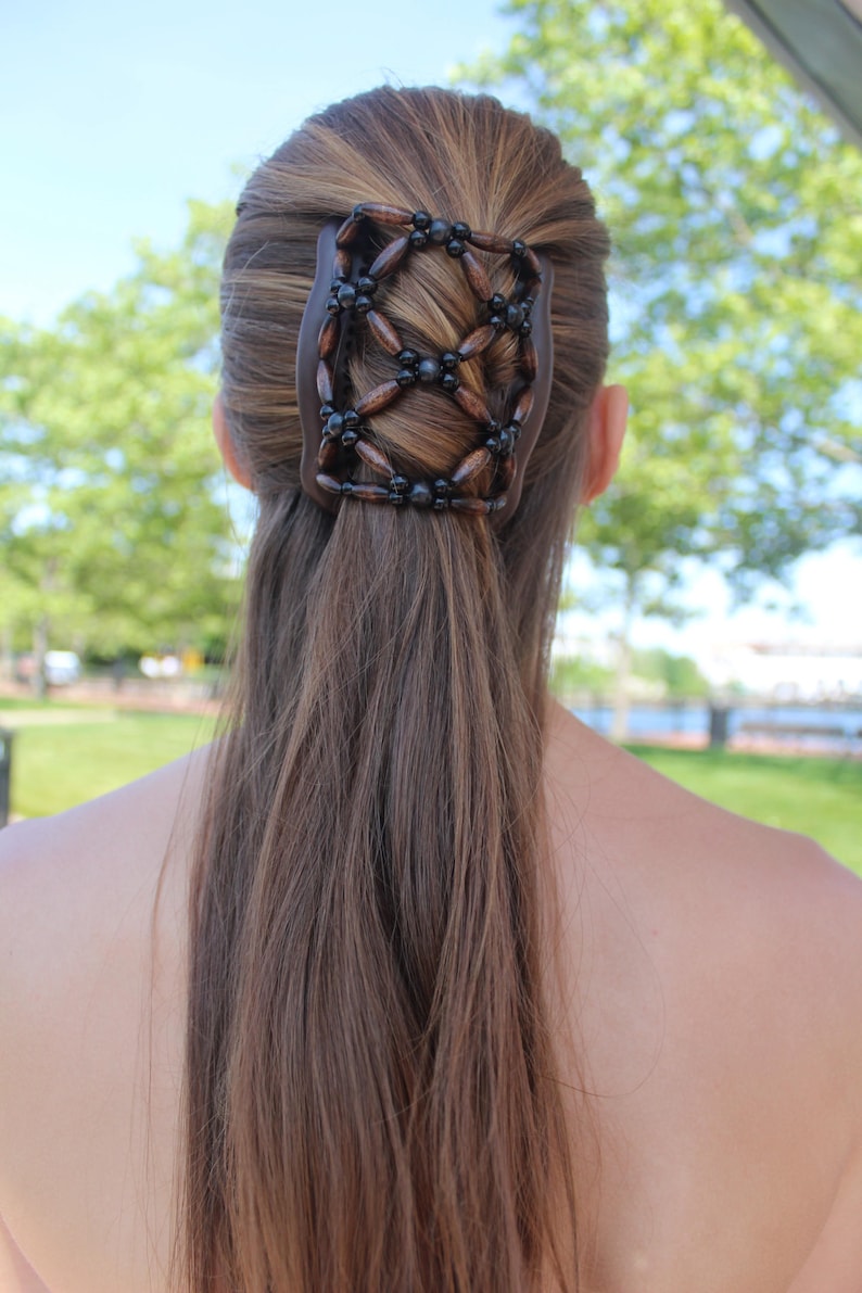 Hair Clip Women Thick or Average Hair Type Wooden Bun