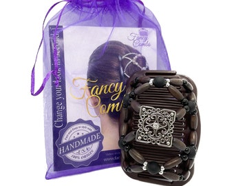 Beaded Hair Comb Clip, Double Sided, Handmade in USA