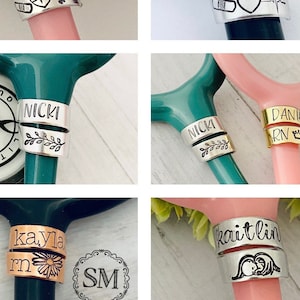 Stethoscope ID tag - stethoscope charm nurse gift - student nurse gift - stethoscope name tag - stethoscope personalized name tag -