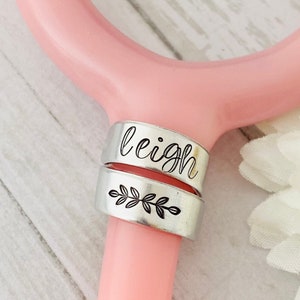Stethoscope ID tag -stethoscope charm  nurse gift - student nurse gift - stethoscope name tag - stethoscope personalized name tag - custom