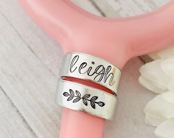 Stethoscope ID tag -stethoscope charm  nurse gift - student nurse gift - stethoscope name tag - stethoscope personalized name tag - custom