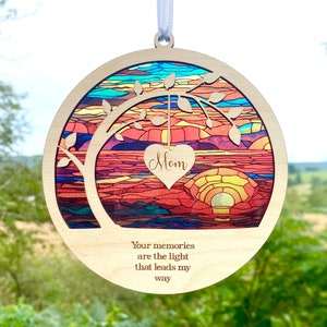 sun catcher Sympathy gift, poem card Memorial suncatcher, sympathy gift, loss of mom, mother, dad, brother, sister , friend. Personalized image 8