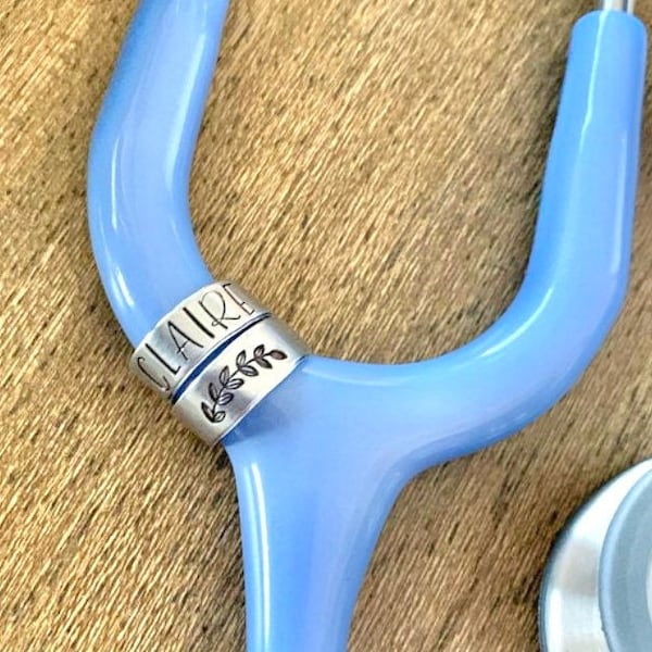 Stethoscope ID tag - stethoscope charm nurse gift - student nurse gift - stethoscope name tag - stethoscope personalized name tag - custom