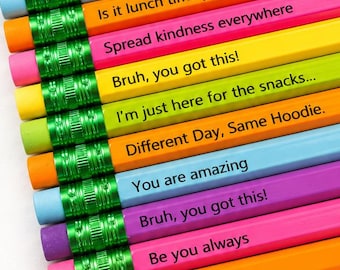 personalized pencils,  back to school , pencils, great for kids at school, school supplies, name, first day gift, bright pencils, set of 6