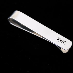 Tie Clip - Monogramed Personalized Tie Clip or choose your own wording-  Hand stamped -  great for a gift