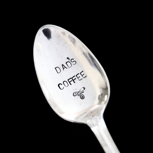 Café de papa - message de cuillère vintage d&#39;argenterie estampillée à la main - réutilisé - jusqu&#39;à cycled