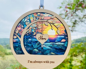 Sympathy gift, Memorial suncatcher, sympathy gift, loss of   mom, mother, dad, brother, sister , friend. Personalized with name, poem card