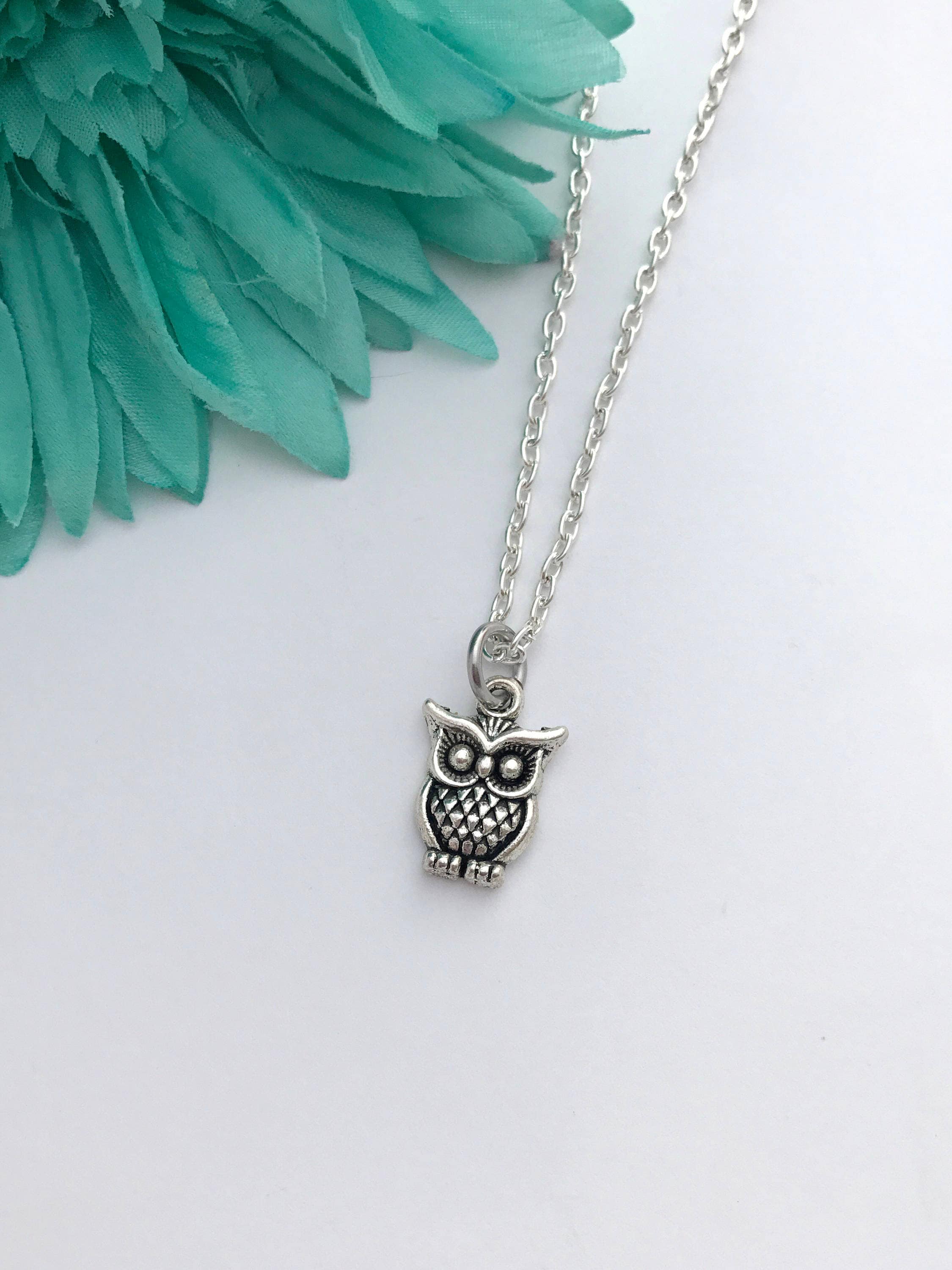 Owl necklace - wise owl with chain necklace - fun necklace - silver necklace with lobster clasp -
