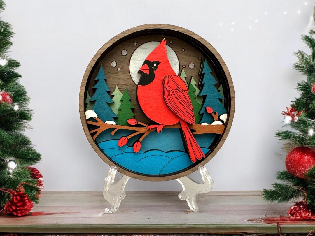 Cardinal Decor, Cardinal Gift, Painted Cardinal Layered for Cardinal ...