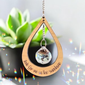 Attrape-soleil Cadeau de sympathie, carte poème Attrape-soleil commémoratif, perte d'une maman, d'une mère, d'un papa, d'un frère, d'une soeur. Cristal arc-en-ciel personnalisé