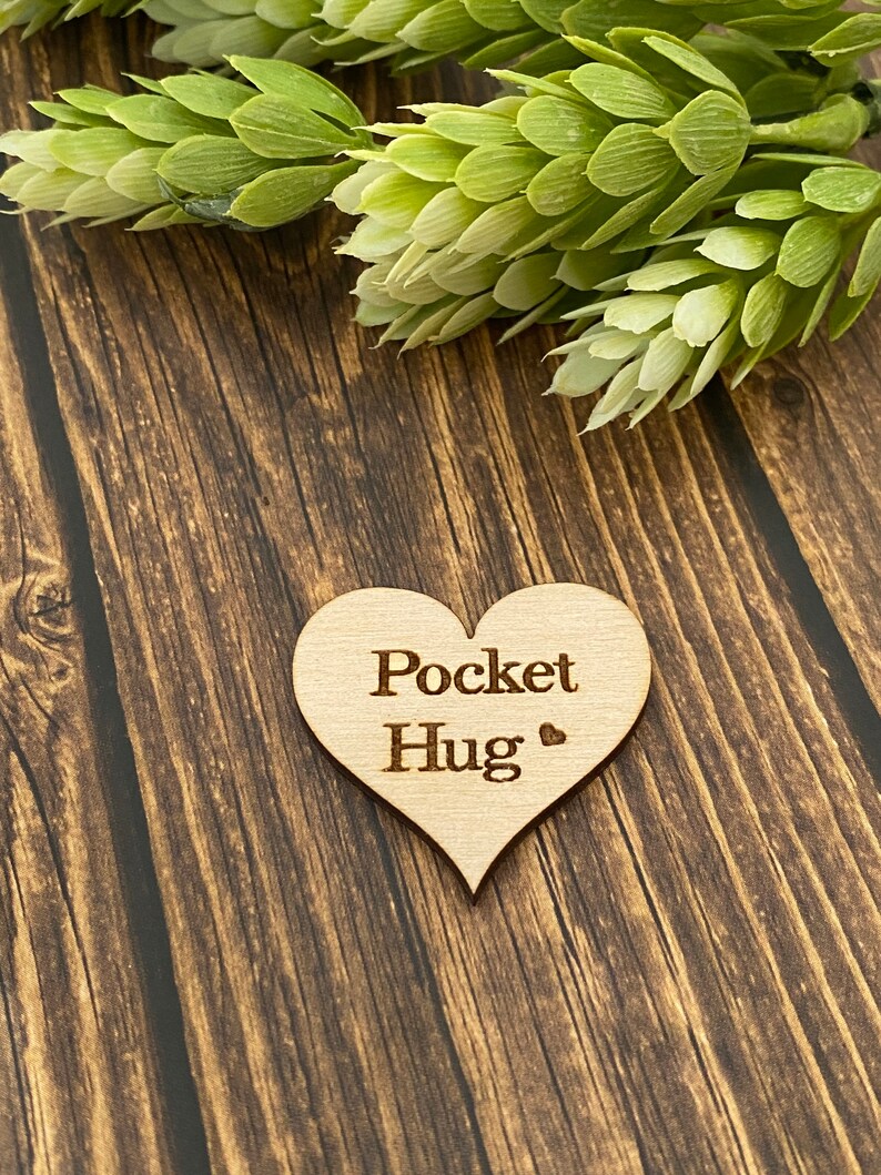 Pocket Hug Love Token Wooden Pocket Hug Token Love Etsy