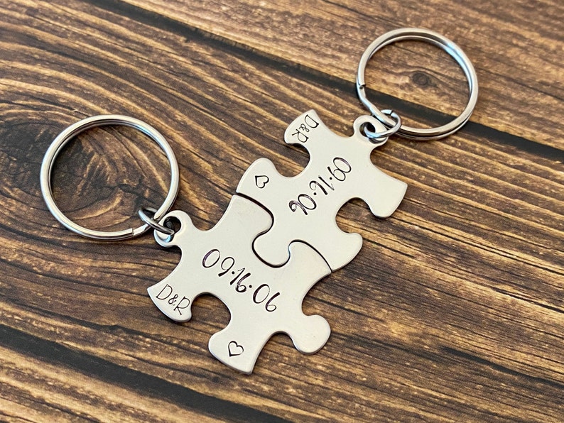 Personalized puzzle keychains friends keychain puzzle piece Etsy