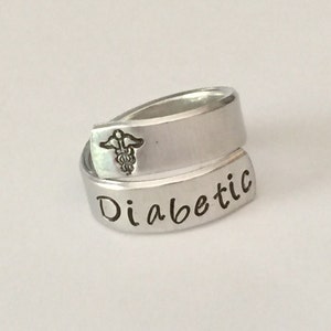 Medical alert ring - Hand stamped- Allergy  - Custom made to your medical alert - medical conditions