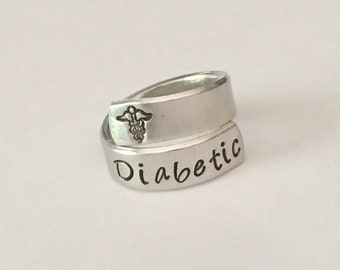 MEDICAL CONDITION  alert ring - Hand stamped- Allergy  - Custom made to your medical alert - medical conditions