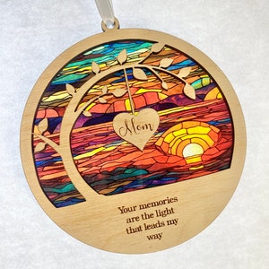 sun catcher Sympathy gift, poem card Memorial suncatcher, sympathy gift, loss of mom, mother, dad, brother, sister , friend. Personalized image 9