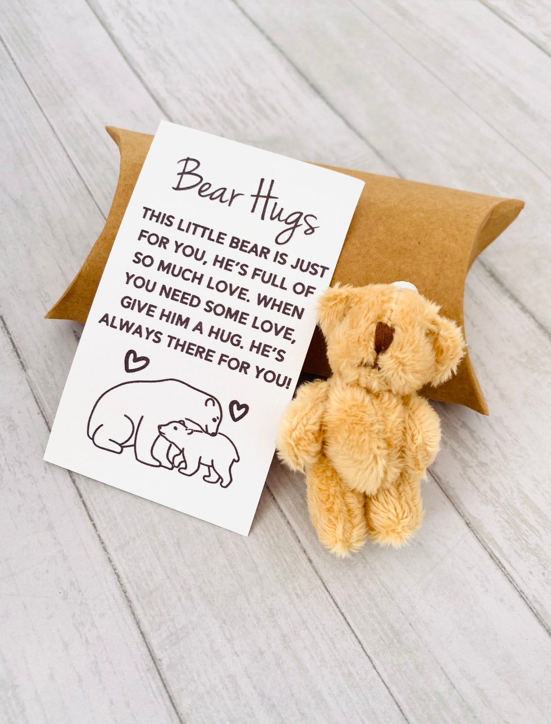 Pocket Hug Bear, Love Token, Animal Pocket Hug, Mini Hug Bear, Love