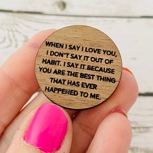 Personalized pocket coin , love token, pocket pebble, personalized saying engraved onto it- pocket coin - keepsake - special message coin