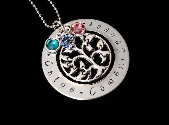 Mother's Day Personalized Name Pendant Necklace With Swarovski - Main Image