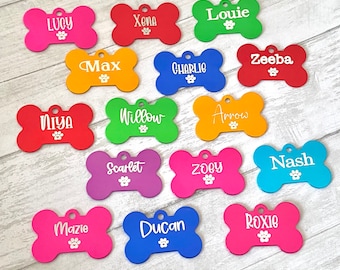 Dog tags, for dogs ID tag, pet tag, ID tag, dog collar tag, personalized pet tag, name tag for pet, custom stamped tag, choose your metal