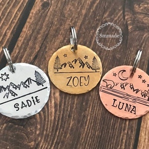 Dog ID tag, pet tag, ID tag, dog collar tag, personalized pet tag, name tag for pet, custom stamped tag, choose your metal