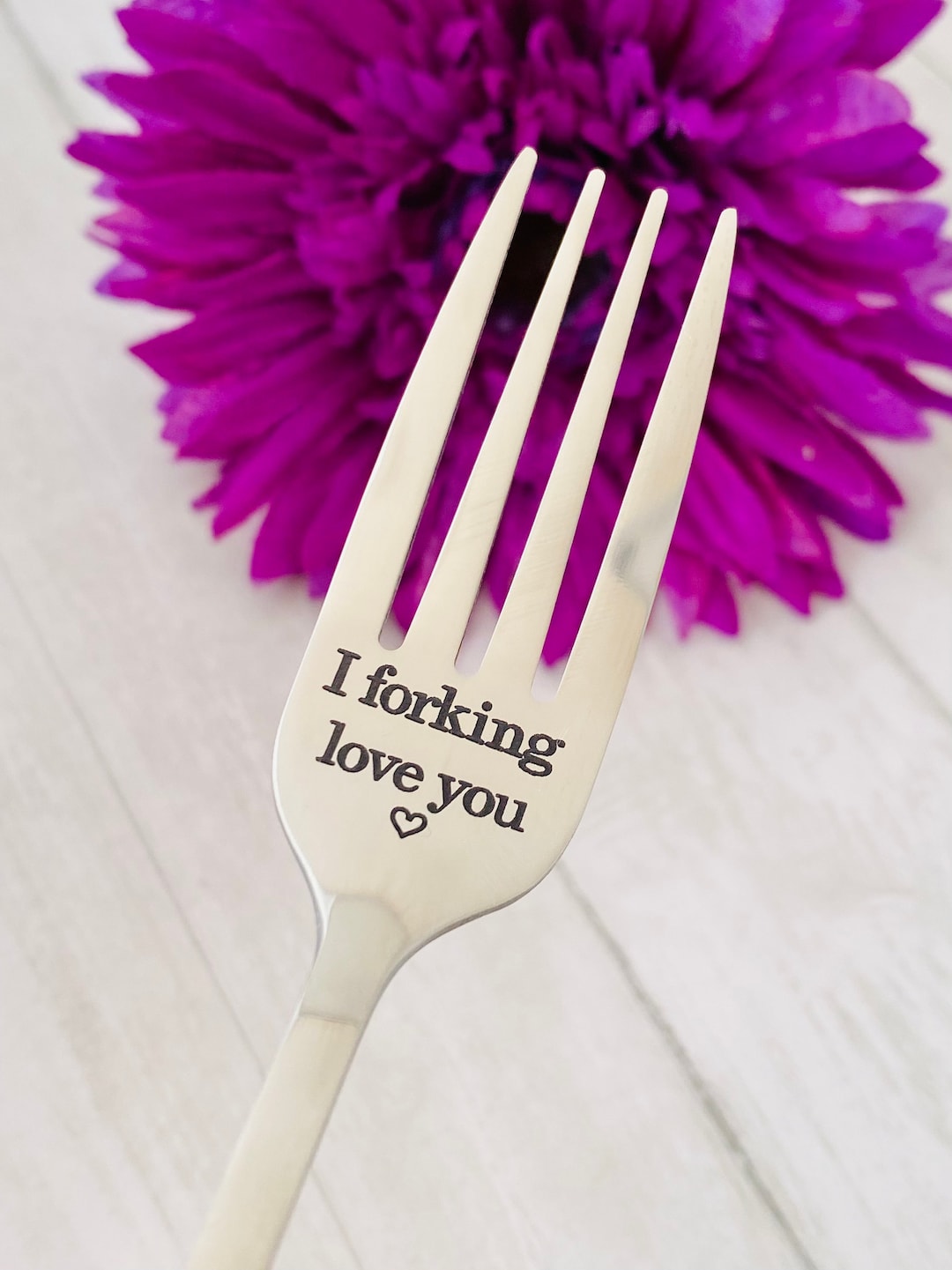 Fork Engrave With Your Words . Silver Stainless Colored Fork, Stainless ...