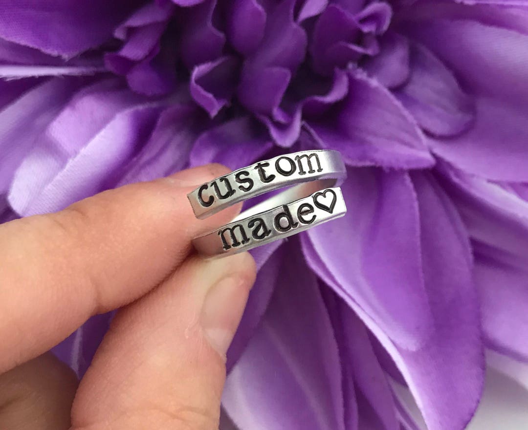 Custom Ring Personalized Custom Hand Stamped Ring Very Sturdy Ring