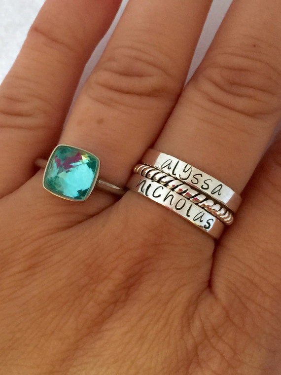 Stacking rings Sterling silver stacking ring personalized Etsy