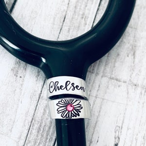 Étiquette d’identification de stéthoscope - cadeau d’infirmière avec la pierre de naissance - cadeau d’infirmière d’étudiant - étiquette de nom de stéthoscope - étiquette personnalisée de nom de stéthoscope - fou personnalisé