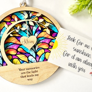 Sympathy gift, Memorial suncatcher, sympathy gift, loss of mom, mother, dad, brother, sister , friend. Personalized with name, poem card image 5