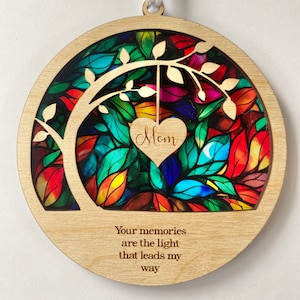 sun catcher Sympathy gift, poem card Memorial suncatcher, sympathy gift, loss of mom, mother, dad, brother, sister , friend. Personalized image 7