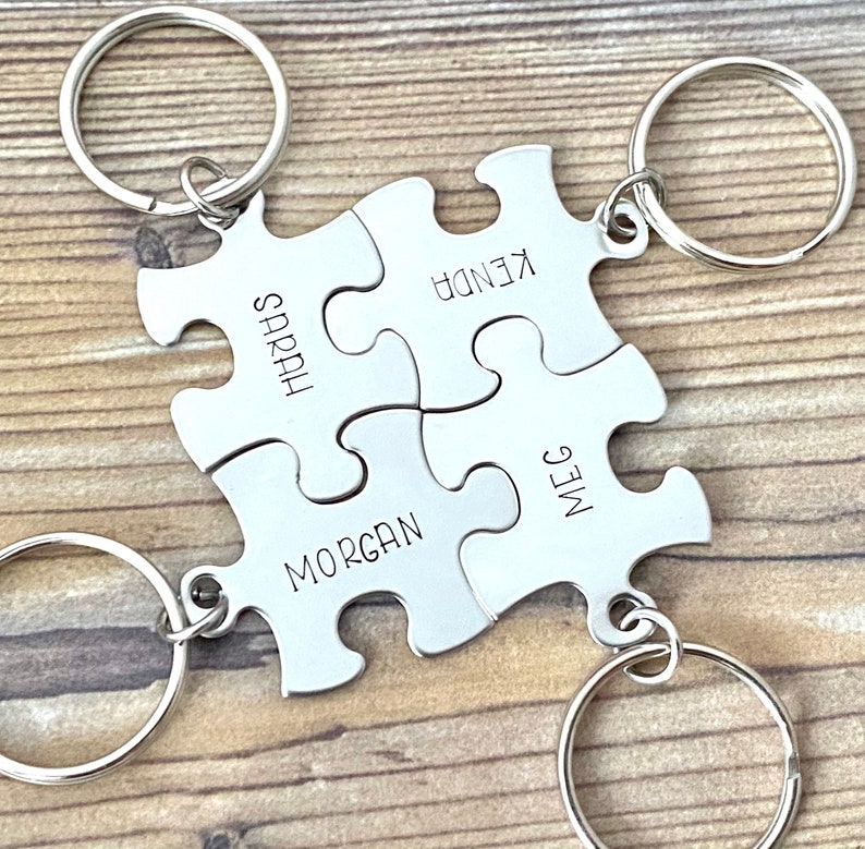 Personalized puzzle keychains friends keychain puzzle piece | Etsy