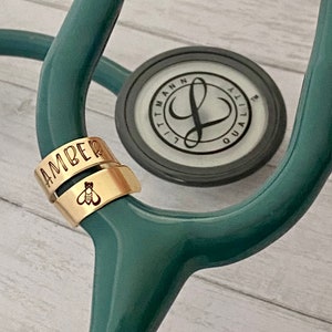 Stethoscope ID tag - stethoscope charm nurse gift - student nurse gift - stethoscope name tag - stethoscope personalized name tag -