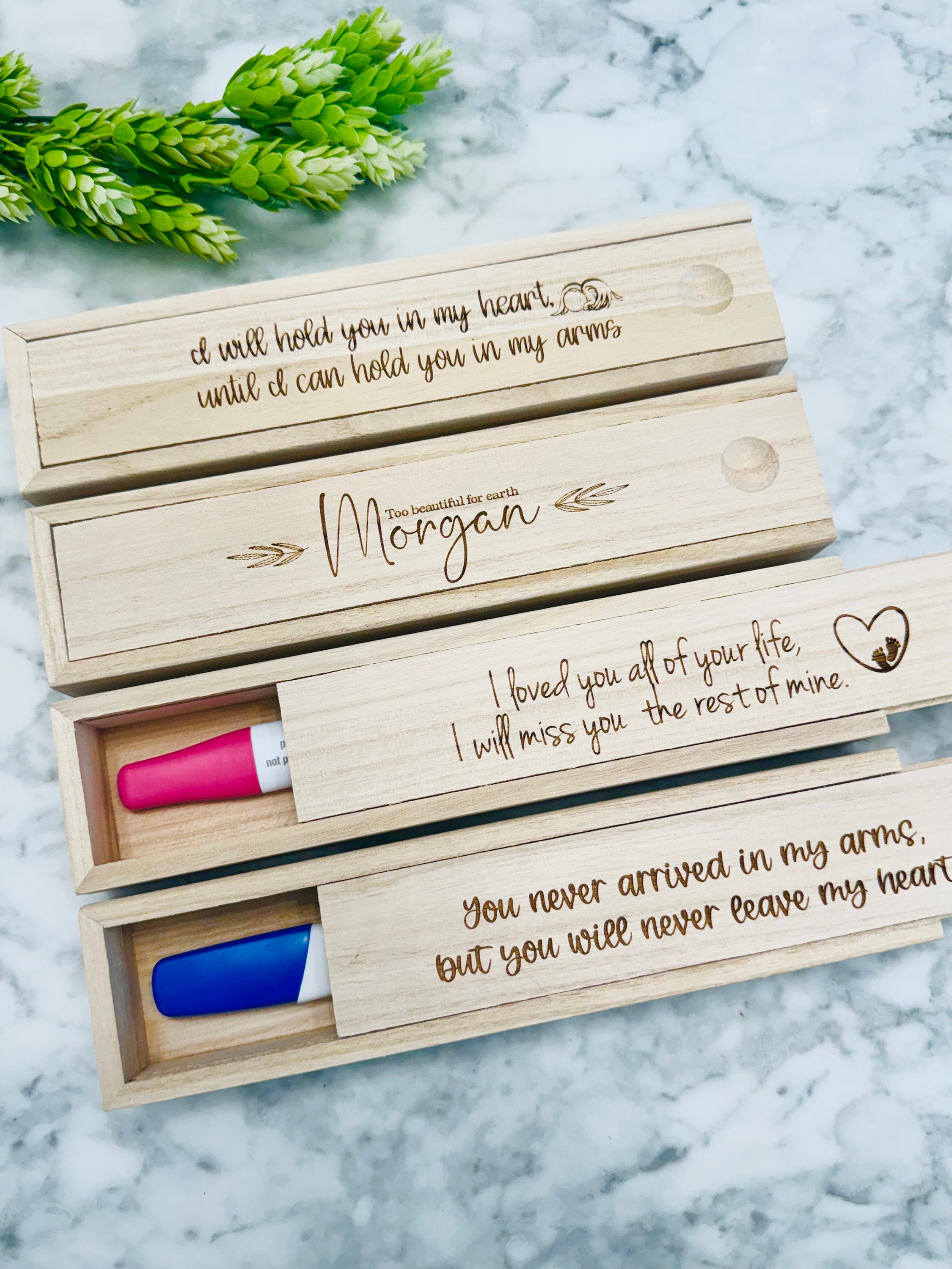 Baby loss keepsake box, miscarriage baby, memorial miscarriage, remembrance infant loss engraved pregnancy test box, test keepsake box