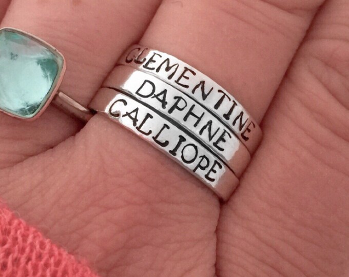 Stacking Rings Sterling Silver Custom Stacking Ring Personalized - Hand ...