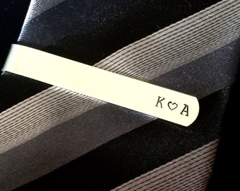 Tie Clip - Personalized wedding Tie Clip or choose your own wording-  Hand stamped -  great for a gift