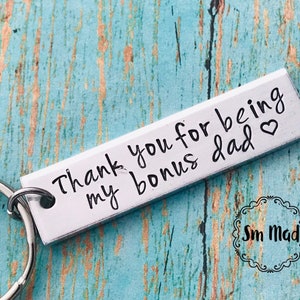bonus dad keychain - step dad gift keychain - bonus dad keychain - dad gift - special dad - Father's Day- extra father gift