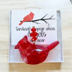 Cardinal rain crystal bird to hang in your window, cardinal gift, suncatcher for cardinal lover, red cardinal