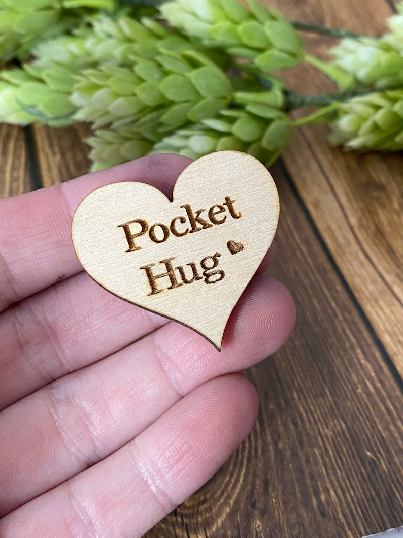 Pocket Hug Love Token Wooden Pocket Hug Token Love Etsy