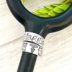 Vet Tech Stethoscope ID tag - veterinarian gift - student nurse gift - stethoscope name tag - stethoscope personalized name tag -
