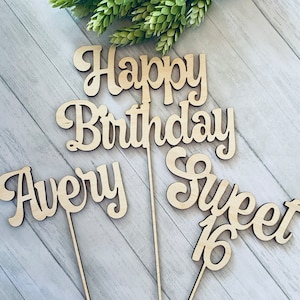 CUSTOM cake topper  -  laser cut, wooden cake topper with stake, personalized for your cake