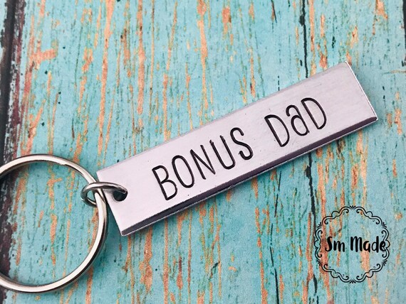 Bonus Dad Keychain Step Dad Gift Keychain Bonus Dad Etsy