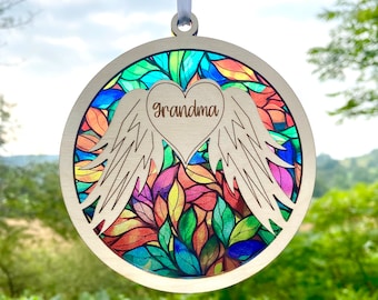 Sympathy gift, Memorial suncatcher, sympathy gift, loss of   mom, mother, dad, brother, sister , friend. Personalized with name, poem card