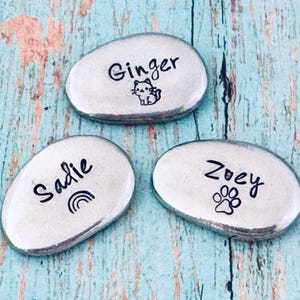 pet stone memorial Personalized pocket stone, love token, pocket pebble,  your personalized, stone keepsake, pet loss, pet name, custom made